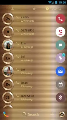 Theme Dialer Copper Gold Metal android App screenshot 2